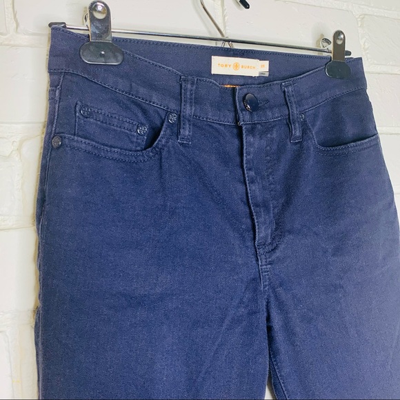 Tory Burch Skinny Jean Navy Blue Stretchy High Rise Pants Women 25 Size 2 - Picture 3 of 10